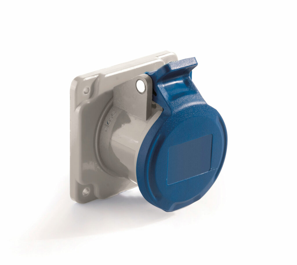 Prese da incasso diritte 16A, 32A – IP54 – 75×75