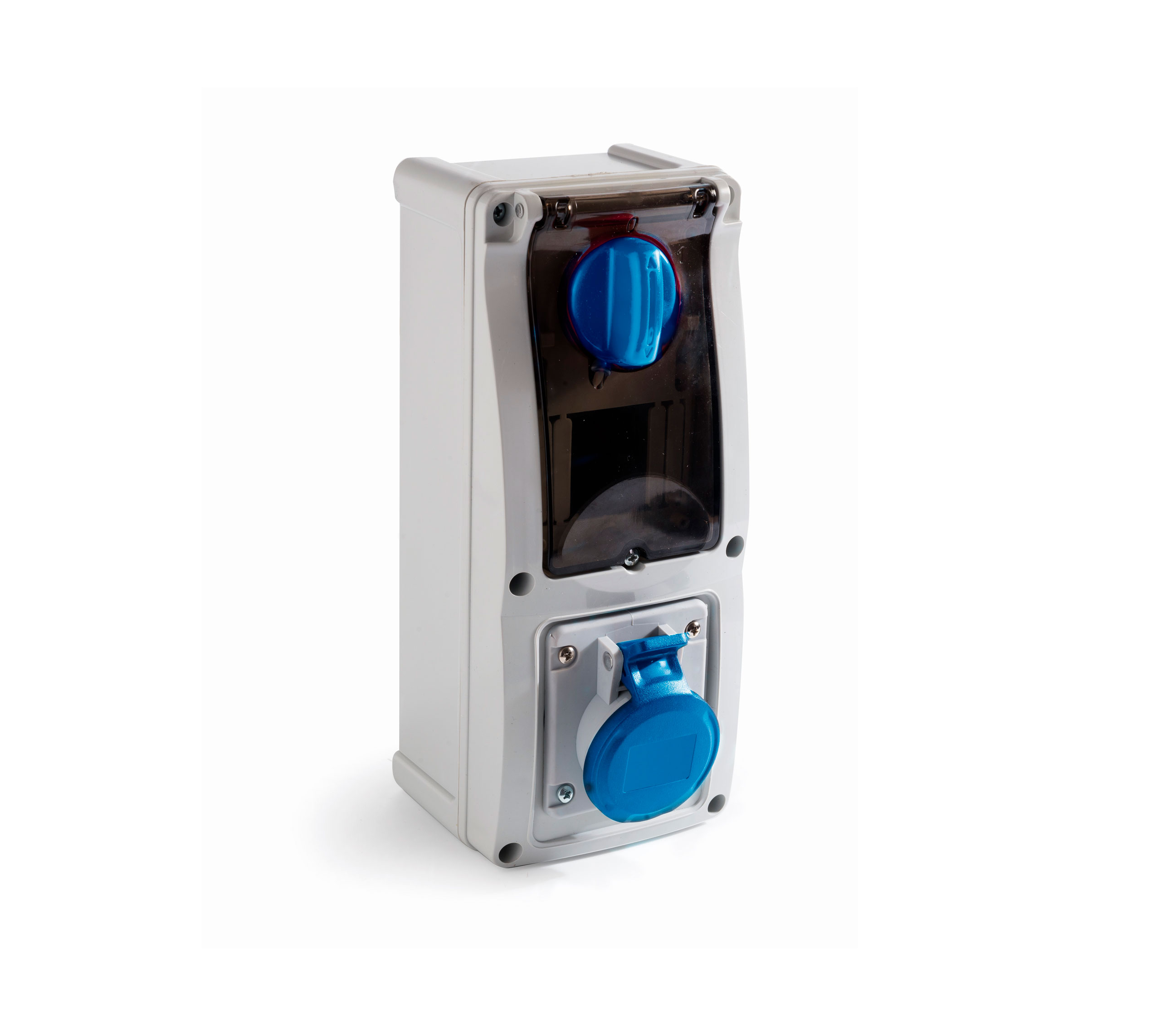 Serie 16 – Prese interbloccate da parete con barra DIN, 16A, 32A -IP54