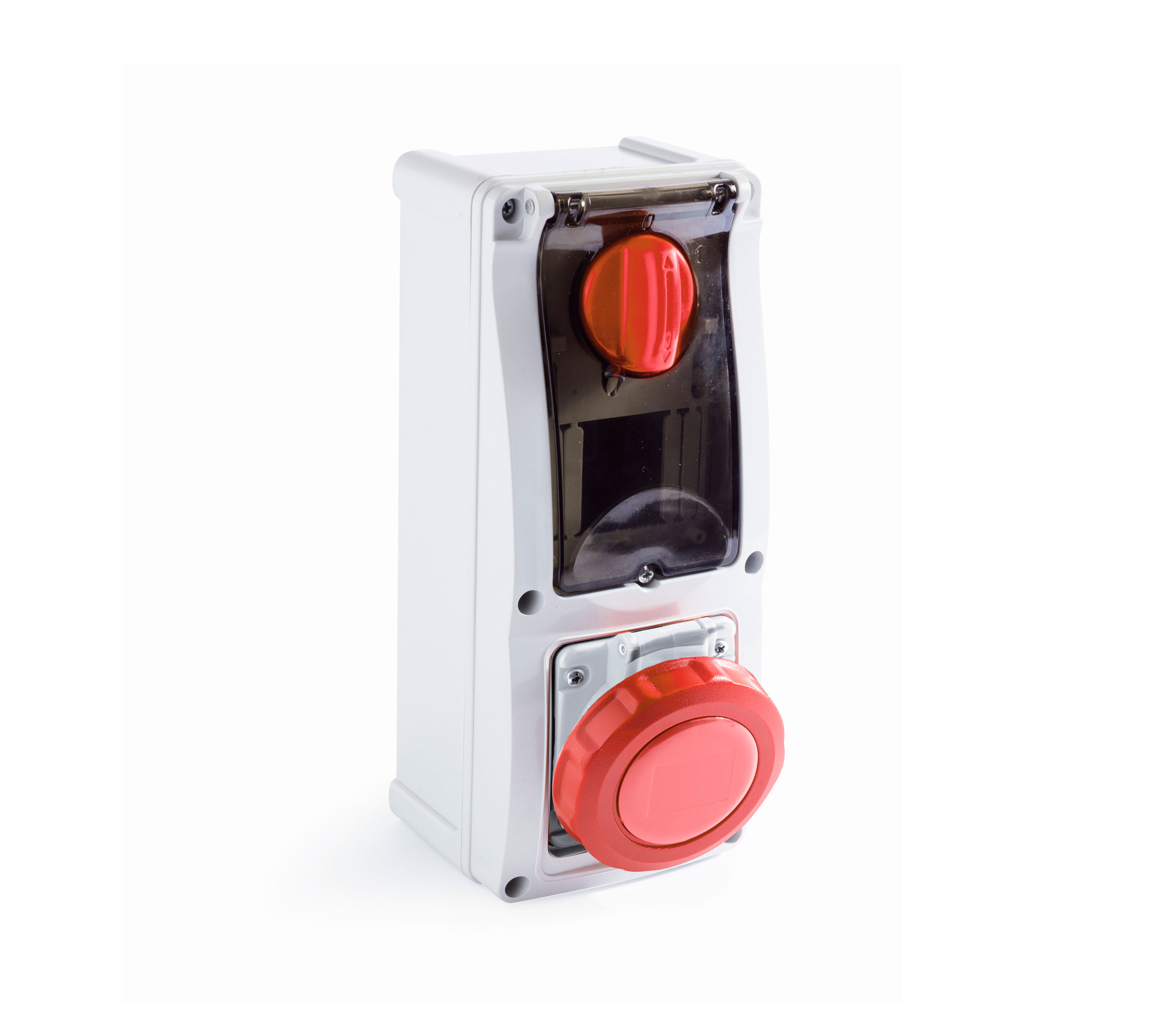 Serie 16 – Prese interbloccate da parete con barra DIN, 16A, 32A -IP67